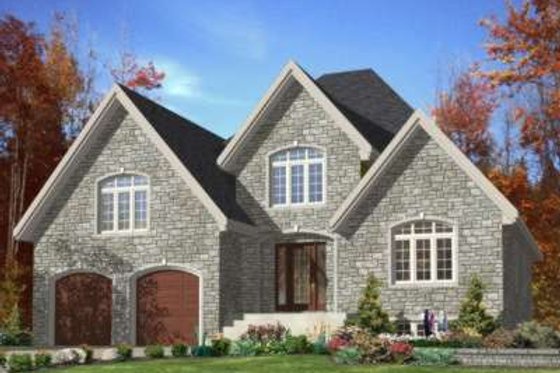 Exterior - Front Elevation for European House Plan #138-115 - 2 bed, 2 bath