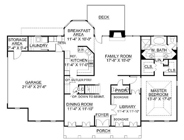 House Plan Design - Classical Floor Plan - Main Floor Plan #119-245