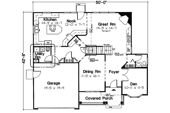 Floor Plan - Main Floor for Traditional House Plan #312-135 - 5 bed, 2.5 bath