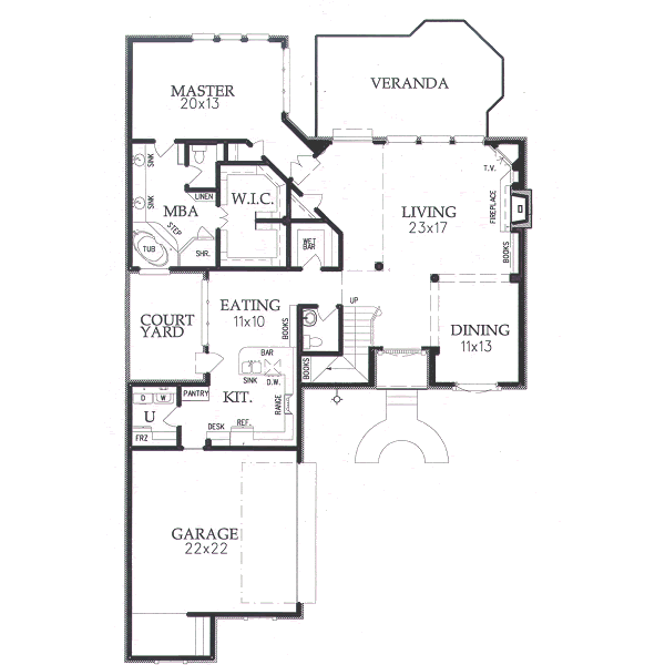 Colonial Floor Plan - Main Floor Plan #15-209