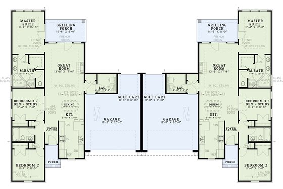 Floor Plan - Main Floor for European House Plan #17-1077 - 3 bed, 2 bath