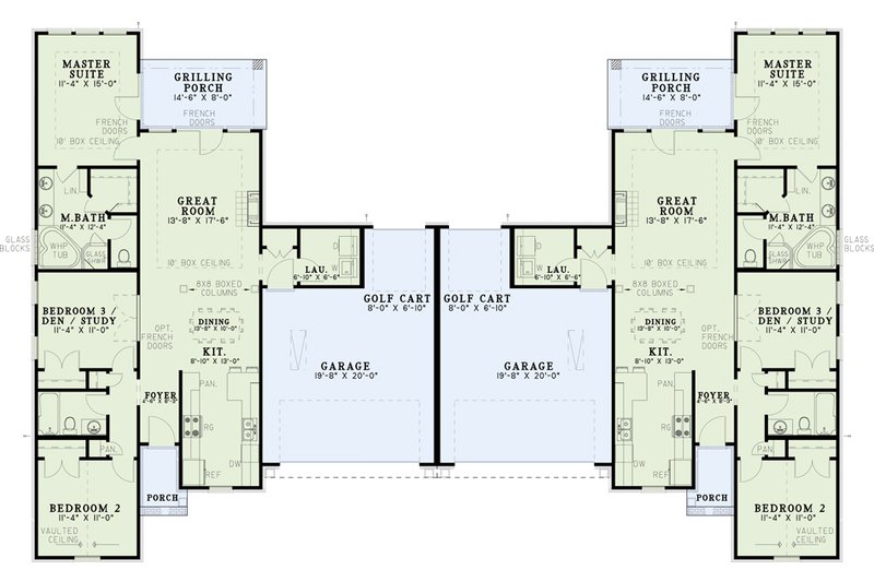 Home Plan - Floor Plan - Main Floor for European House Plan #17-1077 - 3 bed, 2 bath