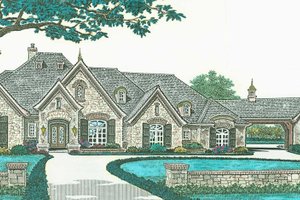 European Exterior - Front Elevation Plan #310-1280