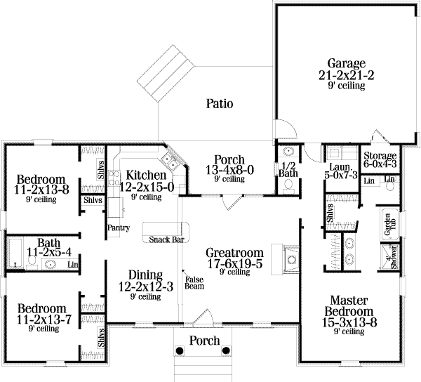 Home Plan - Traditional Floor Plan - Main Floor Plan #406-136
