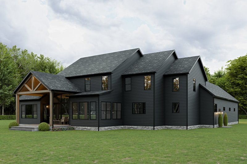 House Blueprint - Exterior - Rear Elevation 1 for Craftsman House Plan #1089-26 - 5 bed, 4 bath