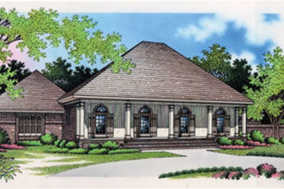 Southern Exterior - Front Elevation Plan #45-279