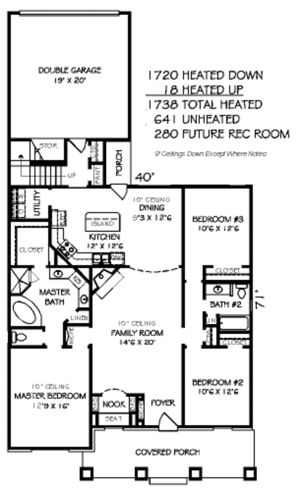 Traditional Floor Plan - Main Floor Plan #424-199