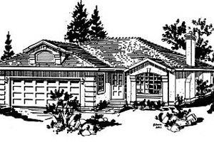 Ranch Exterior - Front Elevation Plan #18-134