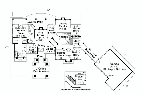 House Design - Floor Plan - Main Floor Plan #124-445