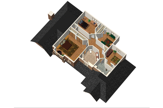Floor Plan - Upper Floor 1 for European House Plan #25-4669 - 4 bed, 2 bath