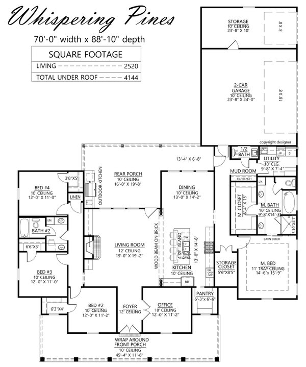 Farmhouse Floor Plan - Main Floor Plan #1074-94