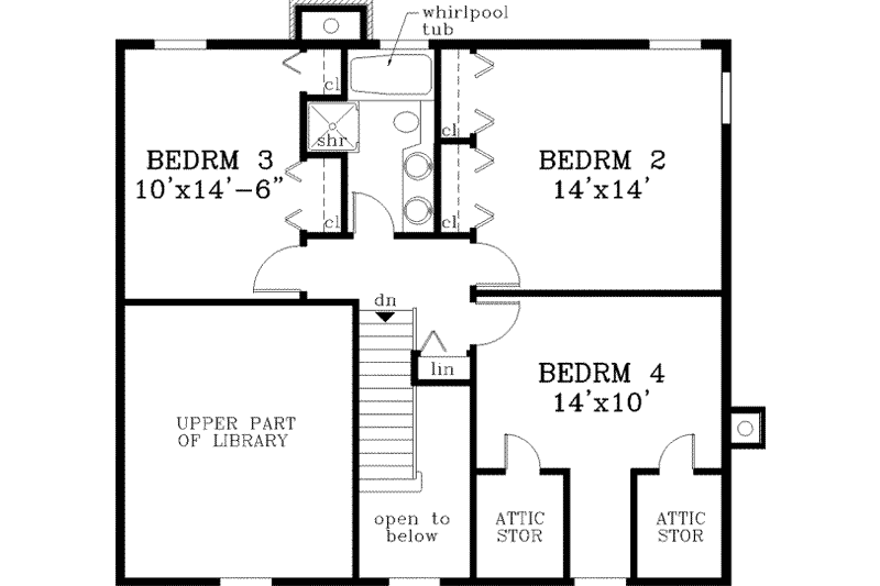 Home Plan - Floor Plan - Upper Floor for Farmhouse House Plan #3-181 - 4 bed, 2.5 bath