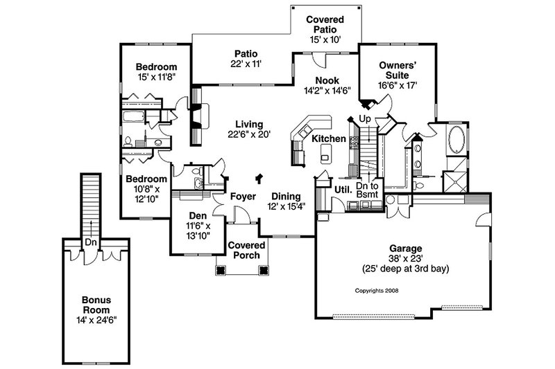 Home Plan - Floor Plan - Main Floor for Craftsman House Plan #124-732 - 3 bed, 2.5 bath
