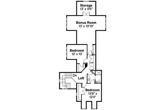 Floor Plan - Upper Floor for Ranch House Plan #124-521 - 3 bed, 3.5 bath