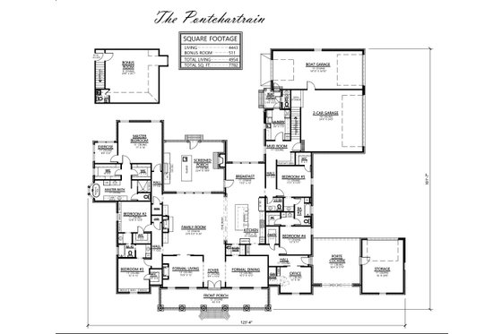 Floor Plan - Main Floor for Southern House Plan #1074-109 - 5 bed, 3.5 bath