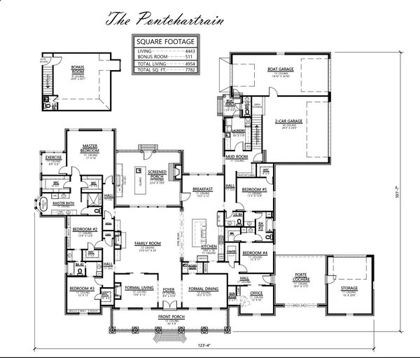 Southern Floor Plan - Main Floor Plan #1074-109