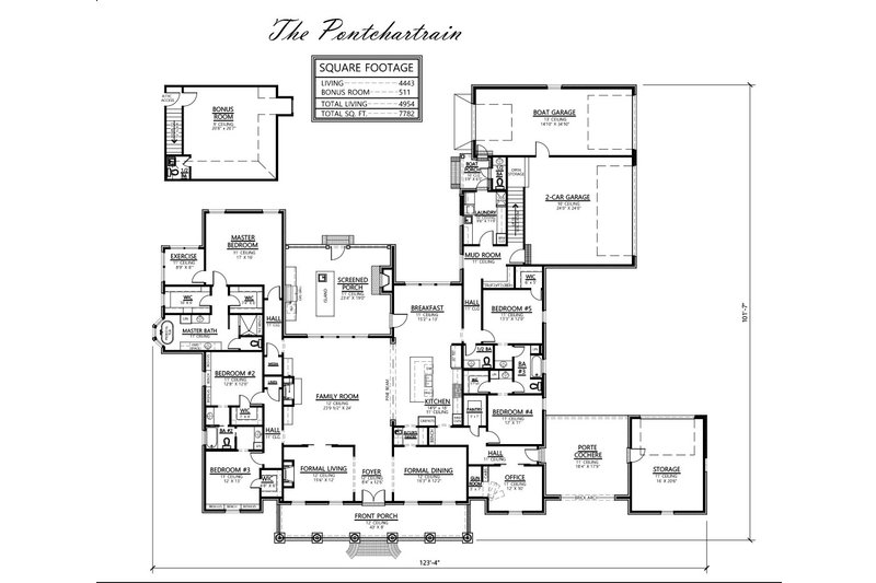 House Design - Floor Plan - Main Floor for Southern House Plan #1074-109 - 5 bed, 3.5 bath