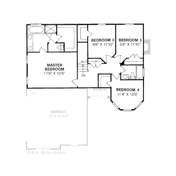 Home Plan - Traditional Floor Plan - Upper Floor Plan #20-305