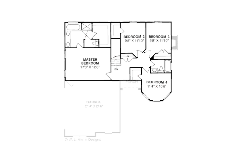 Dream House Plan - Floor Plan - Upper Floor for Traditional House Plan #20-305 - 4 bed, 2.5 bath