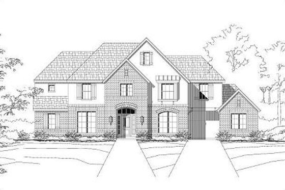 Exterior - Front Elevation for Colonial House Plan #411-830 - 5 bed, 3.5 bath