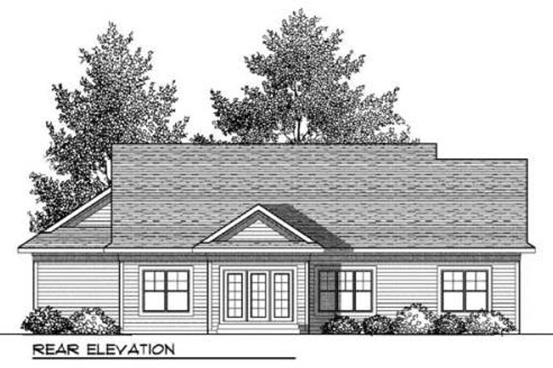 Home Plan - Exterior - Rear Elevation for Bungalow House Plan #70-901 - 2 bed, 2 bath
