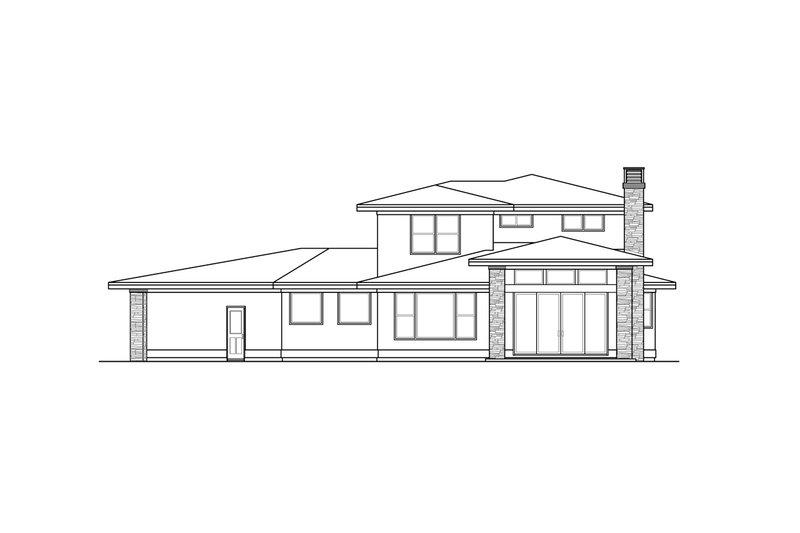 Architectural House Design - Exterior - Rear Elevation for Contemporary House Plan #124-1112 - 3 bed, 3 bath