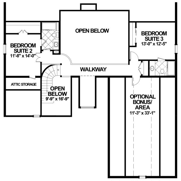 Craftsman Floor Plan - Upper Floor Plan #56-719