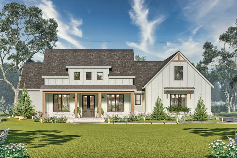 Architectural House Design - Exterior - Front Elevation 3 for Farmhouse House Plan #119-449 - 3 bed, 3 bath