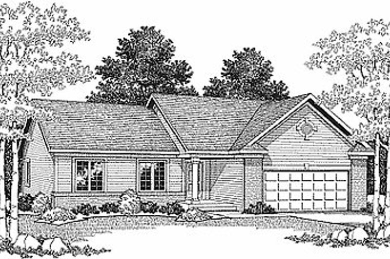Traditional Style House Plan - 3 Beds 2 Baths 1340 Sq/Ft Plan #70-110