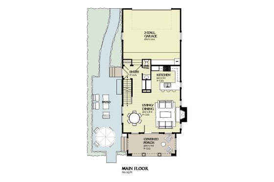 Floor Plan - Main Floor for Beach House Plan #901-126 - 3 bed, 2.5 bath