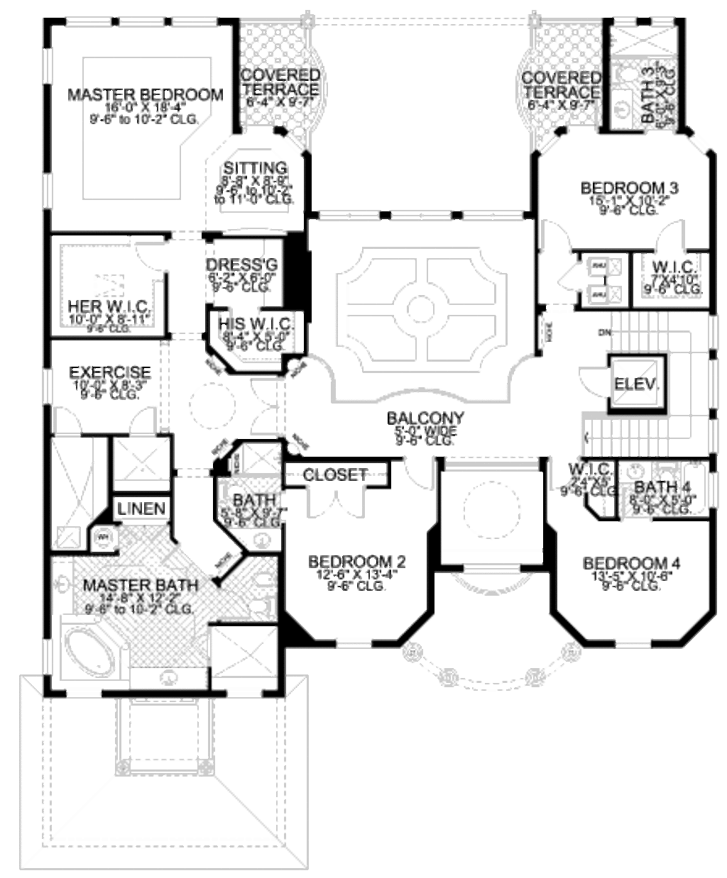Mediterranean Style House Plan - 4 Beds 5.5 Baths 4869 Sq/Ft Plan #420 ...