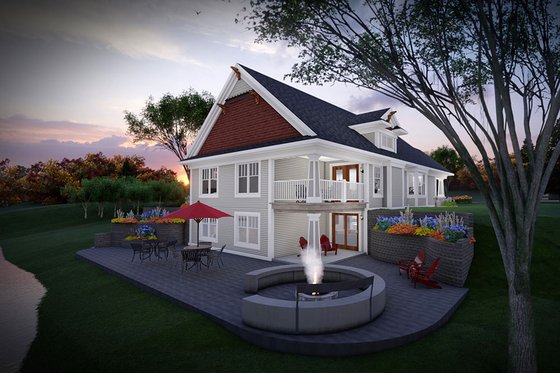 Exterior - Rear Elevation for Craftsman House Plan #70-1519 - 4 bed, 3 bath