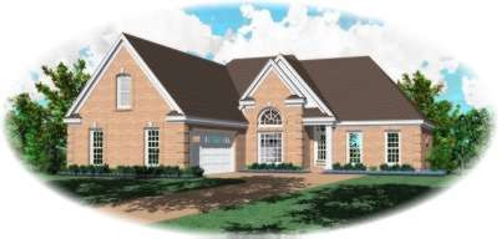 Exterior - Front Elevation 2 for European House Plan #81-841 - 3 bed, 2.5 bath