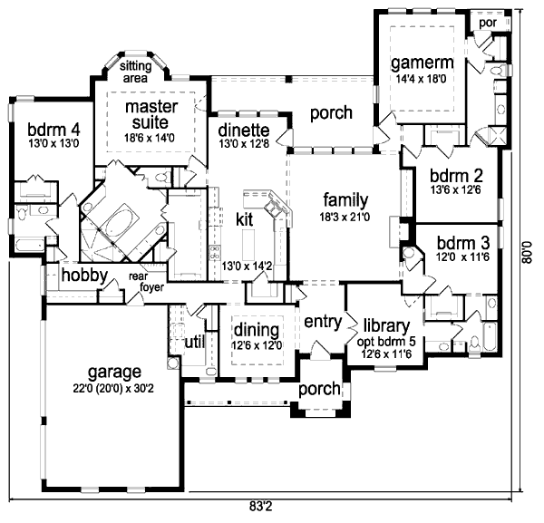 European Floor Plan - Main Floor Plan #84-342