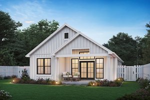 Exterior - Rear Elevation for Farmhouse House Plan #48-1117 - 3 bed, 2 bath
