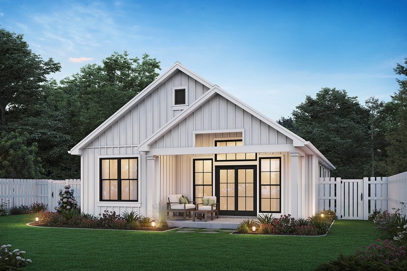 House Blueprint - Exterior - Rear Elevation for Farmhouse House Plan #48-1117 - 3 bed, 2 bath