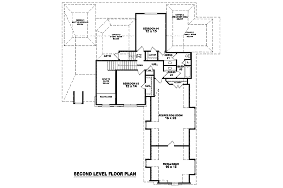 Floor Plan - Upper Floor for European House Plan #81-1168 - 3 bed, 3 bath