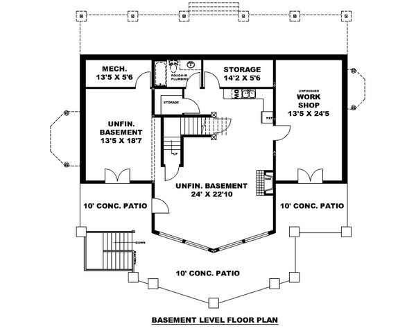 Dream House Plan - Craftsman Floor Plan - Lower Floor Plan #117-1015