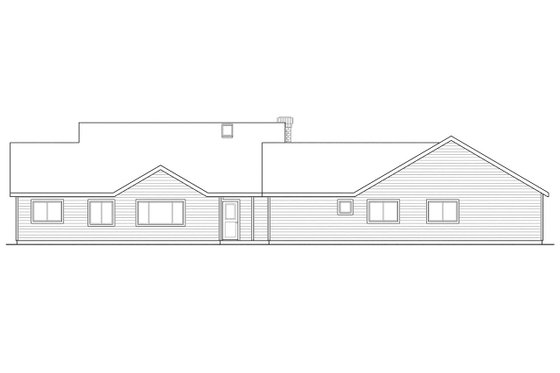 Exterior - Rear Elevation for Traditional House Plan #124-857 - 5 bed, 3 bath