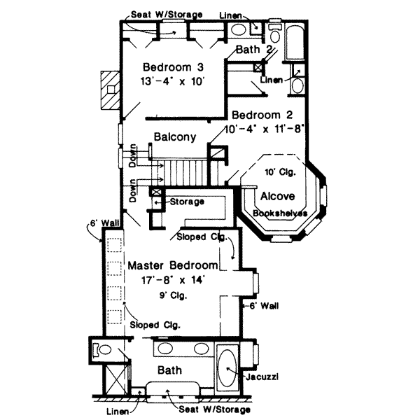 European Floor Plan - Upper Floor Plan #410-160