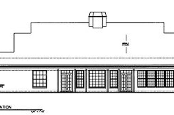 Exterior - Rear Elevation for European House Plan #119-243 - 3 bed, 2 bath