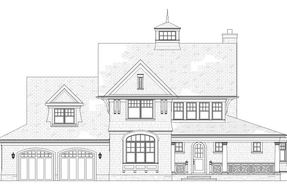 Exterior - Front Elevation 3 for Traditional House Plan #901-68 - 4 bed, 4.5 bath