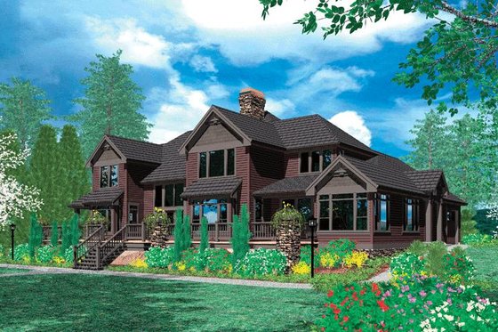 Exterior - Rear Elevation for Craftsman House Plan #48-353 - 4 bed, 5.5 bath