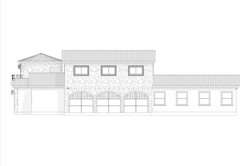 House Design - Exterior - Other Elevation 3 for Mediterranean House Plan #1127-24 - 3 bed, 3.5 bath