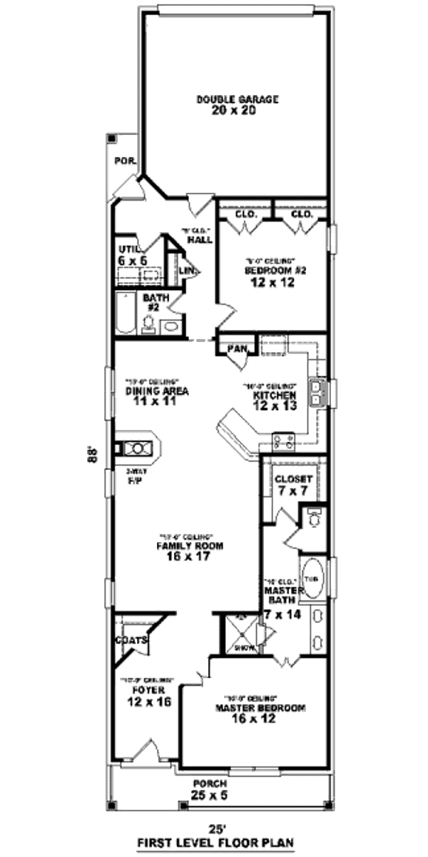 Floor Plan - Main Floor for Country House Plan #81-13691 - 2 bed, 2 bath