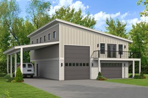 Dream House Plan - Contemporary Exterior - Front Elevation Plan #932-1322