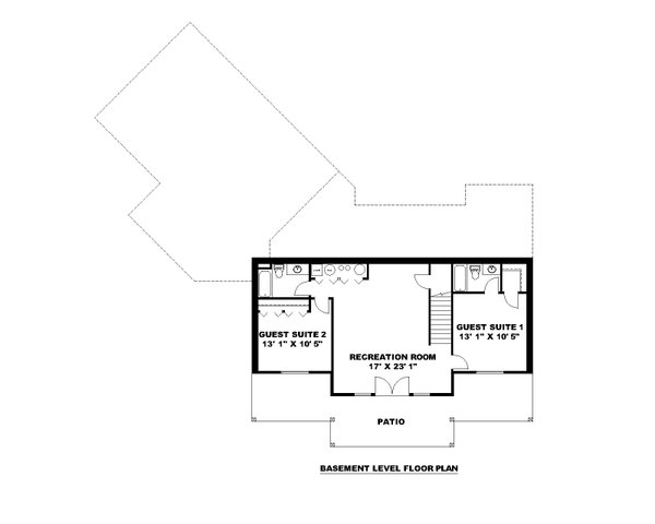 House Blueprint - Craftsman Floor Plan - Lower Floor Plan #117-1082