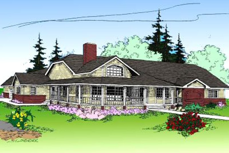 Home Plan - Country Exterior - Front Elevation Plan #60-165