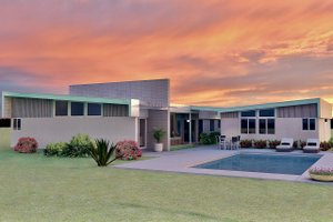 Exterior - Rear Elevation for Modern House Plan #489-14 - 4 bed, 3.5 bath