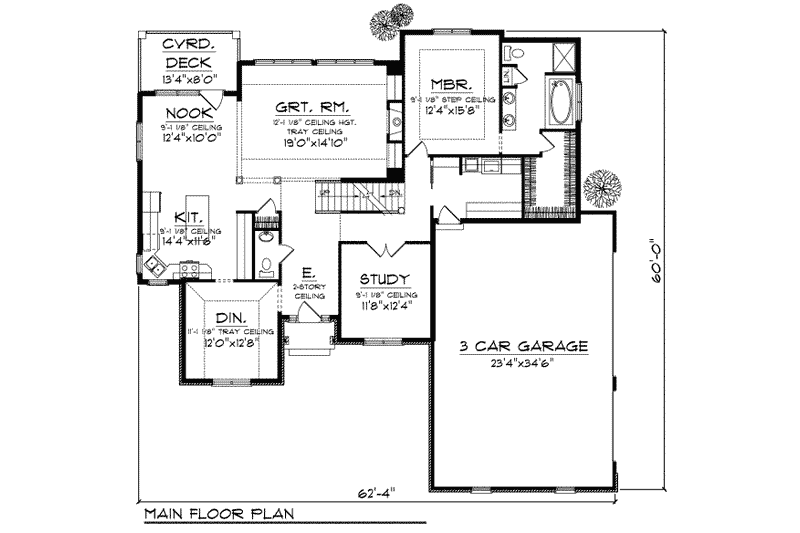 Home Plan - Floor Plan - Main Floor for European House Plan #70-731 - 4 bed, 3.5 bath